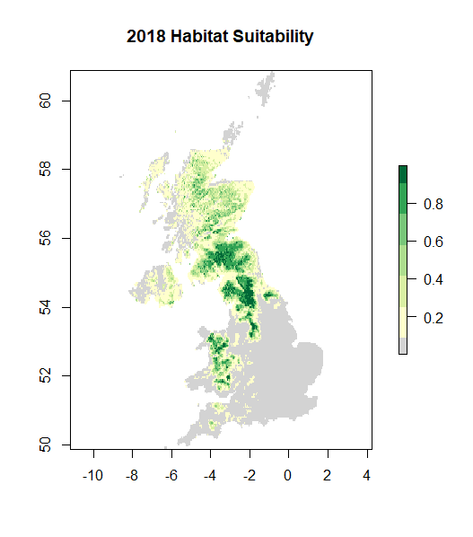 Habitat suitability map 2018 